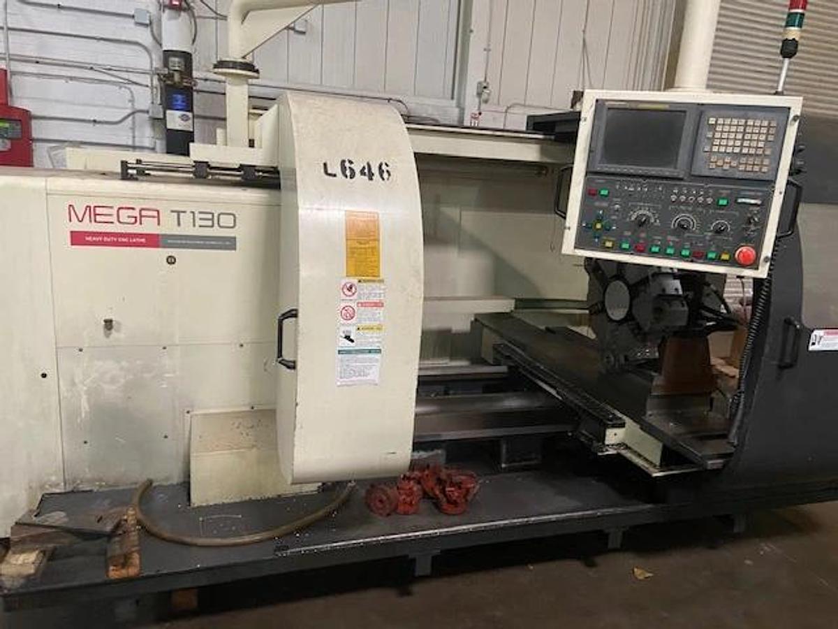 Used Hwacheon Mega T130 Big Bore Heavy Duty CNC Lathe