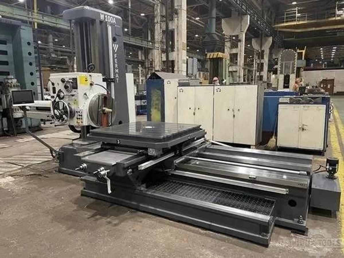 Used Manual TOS W100A Horizontal Boring Mill 4" Spindle, Rebuilt 2022, HEIDENHAIN DRO 5 axis scales. Hyd tool clamping. Tailstock Price includes shipping, installation & Warranty. .