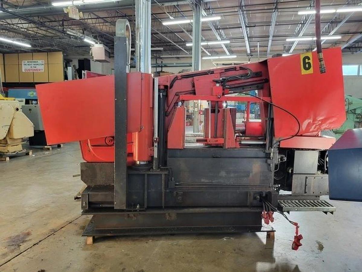 Used AMADA Model HKA-800 Horizontal Bandsaw 20" x 31.5" Fully Automatic, Reconditioned, 80" infeed stoke