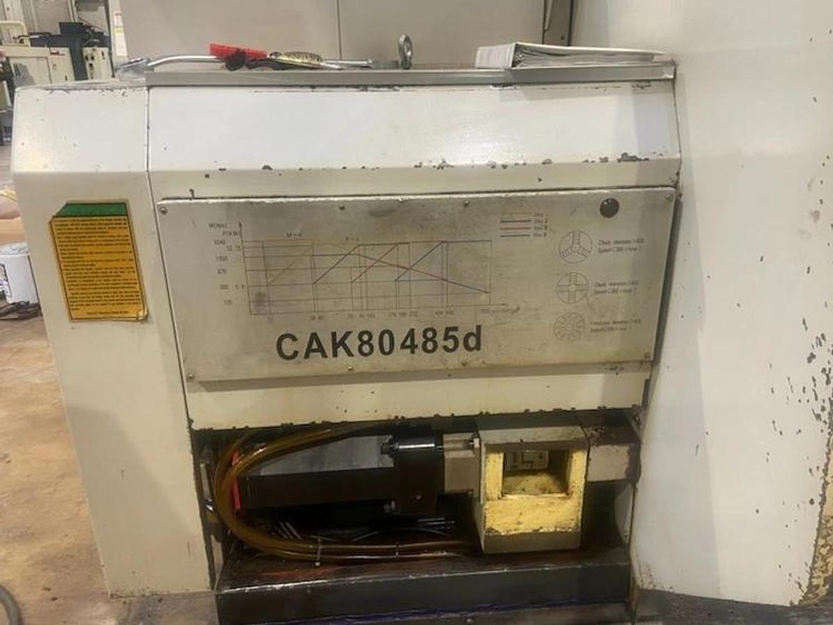 2007 Used Vanguard CAK80485D 33" x 204" 2 Axis Flat Bed CNC Lathe with FANUC 0i Mate Control