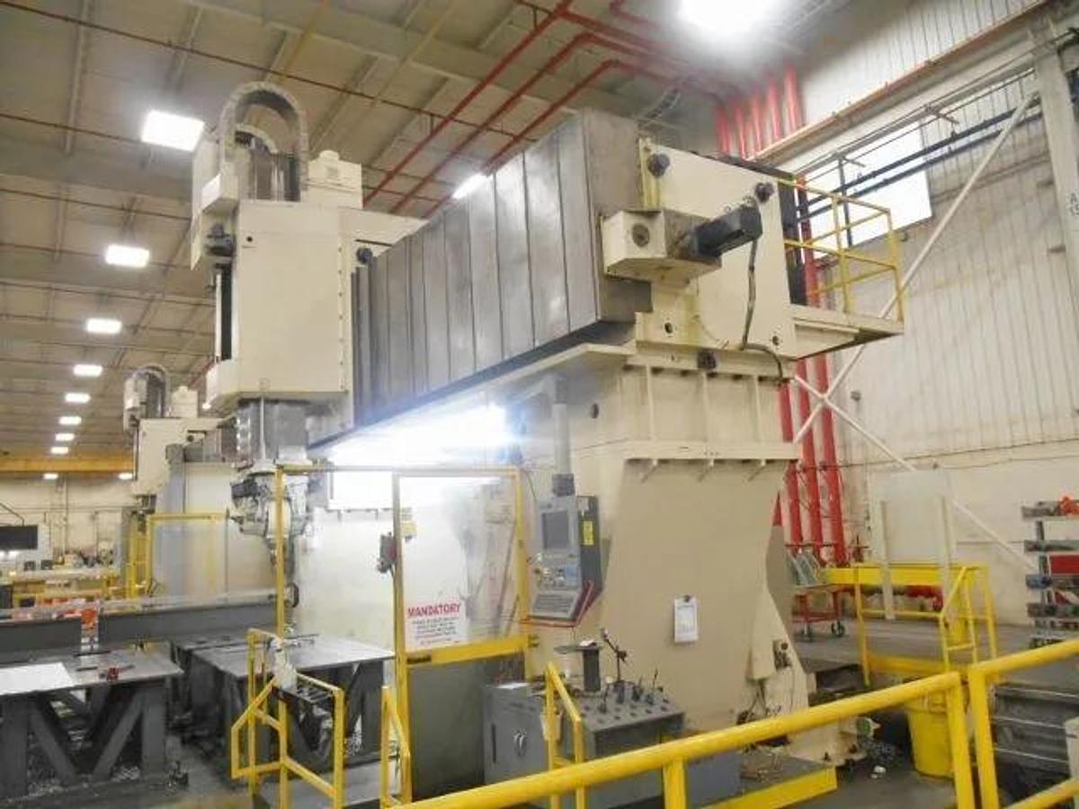 Used RAMBAUDI 5 AXIS Heavy Double Column CNC Gantry Bridge Mill with Articulating Head