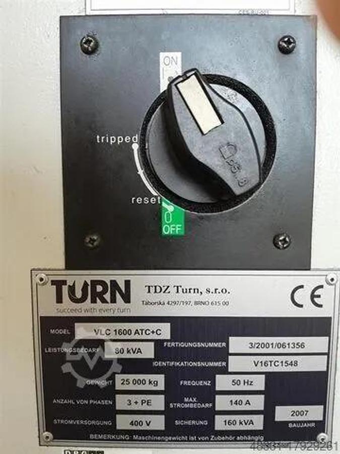 Used 2007 FERMAT VLC 1600 ATC+C VERTICAL TURRET LATHES WITH SINGLE COLUMN
