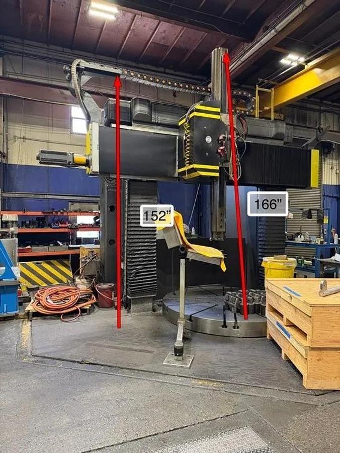 Used 2015 Retrofit CNC KING Vert. Boring Mill with Fagor 8065 TC Cntrl & Motor, 72" Under Rail, 90" 4-Jaw