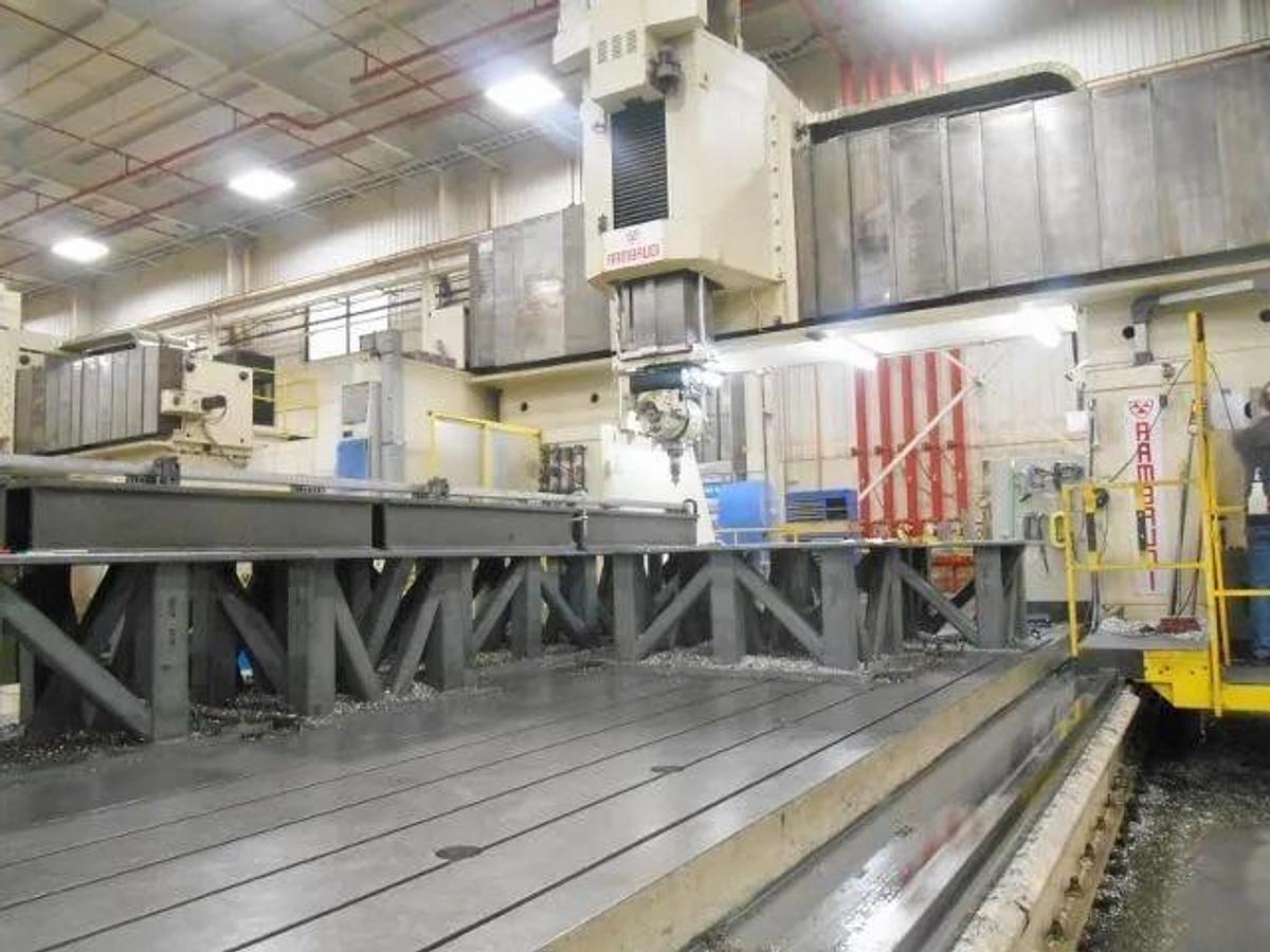 Used RAMBAUDI 5 AXIS Heavy Double Column CNC Gantry Bridge Mill with Articulating Head