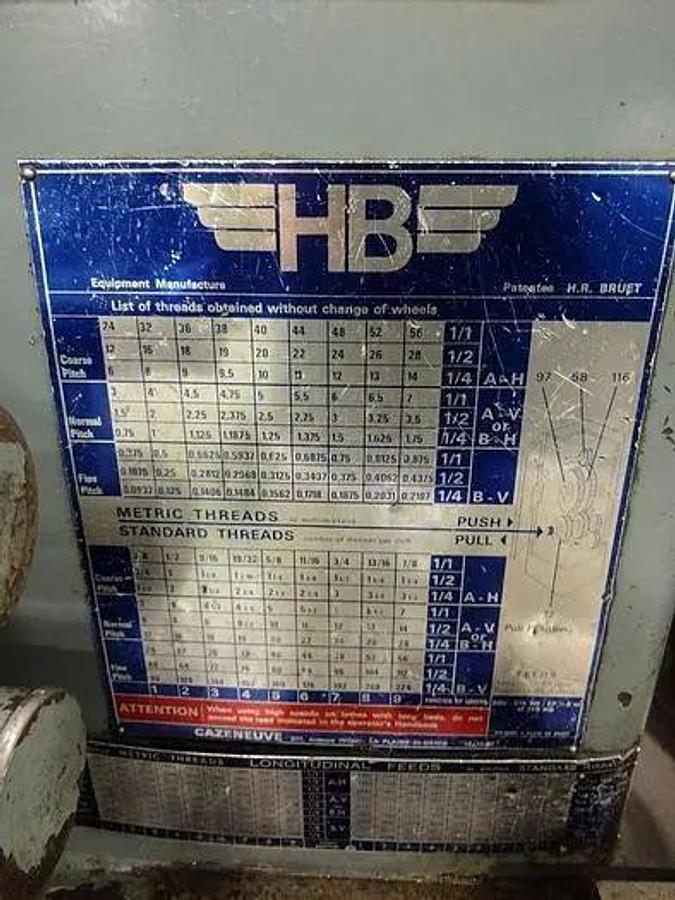 CAZENEUVE Model HB725 Engine Lathe with Inch/Metric Threading, Swing 28" x 60" CC
