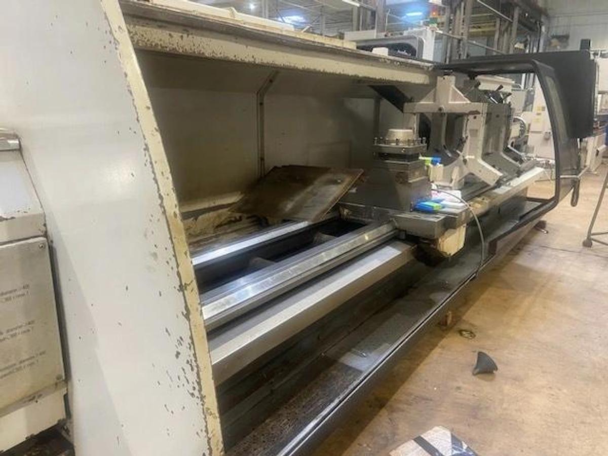 2007 Used Vanguard CAK80485D 33" x 204" 2 Axis Flat Bed CNC Lathe with FANUC 0i Mate Control