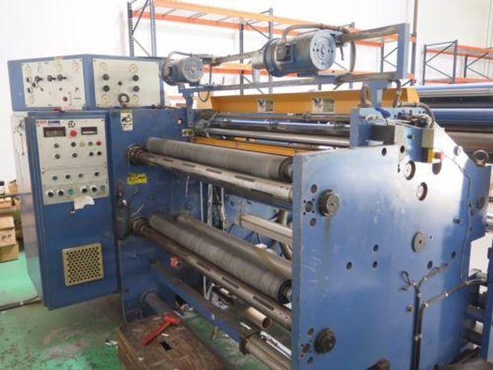 Used 54" (1.37M) WIDE FOIL MASTER LABEL SLITTER REWINDER ALAN DUFFY ENGINEERING