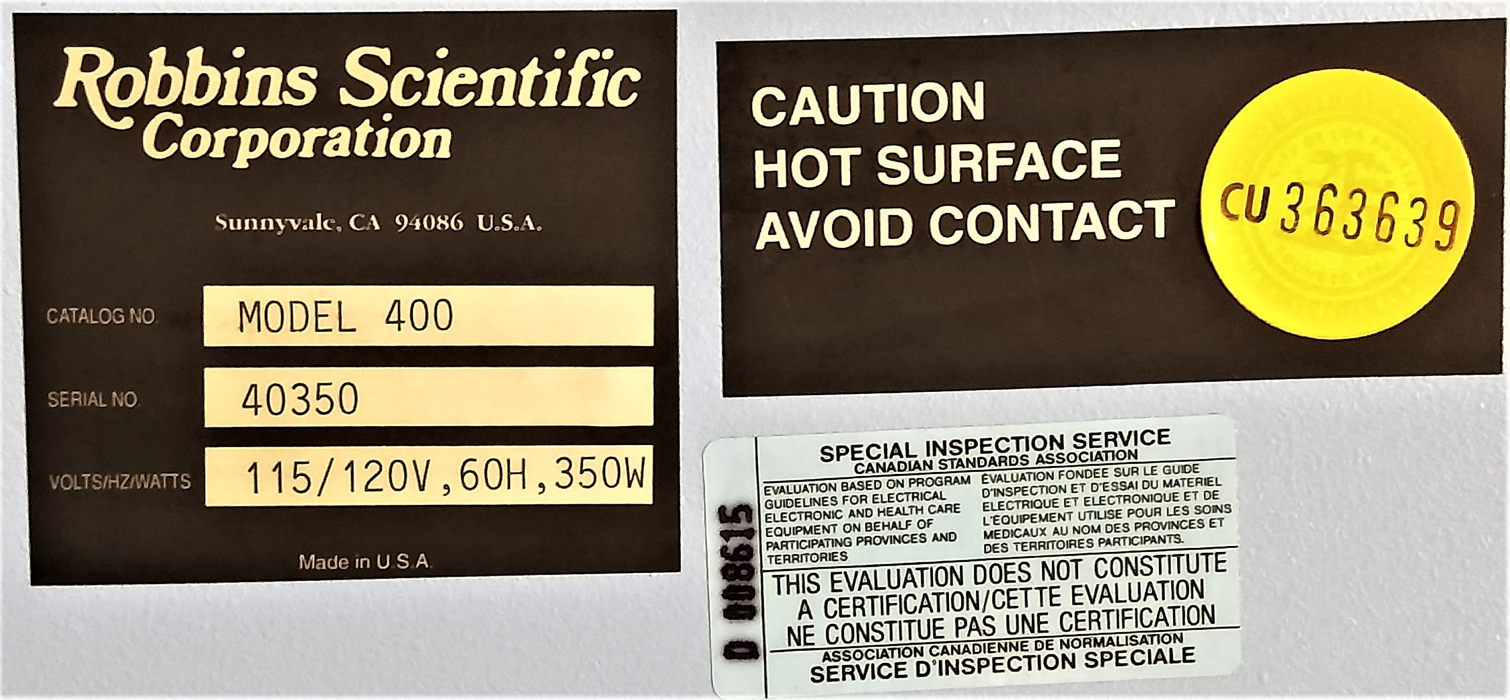 Used Robbins 400 Hybridization Incubator