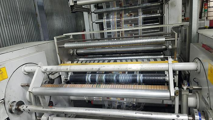 Used 58" COMEXI 8 COLOR CI PRESS TURRETED UNWIND AND REWIND