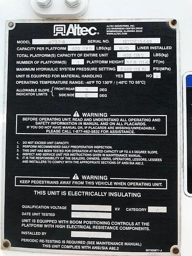 Used 2012 Dodge D5500 Altec AT37G Bucket Truck - C42181