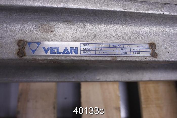 Unused Velan 20" Hand Operated Knife Gate Valve, Stainless Steel #40133