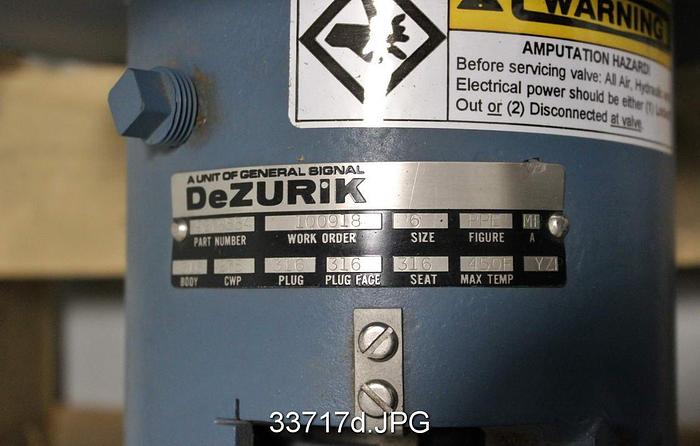 Unused Dezurik 6" Basis Weight Valve #33717