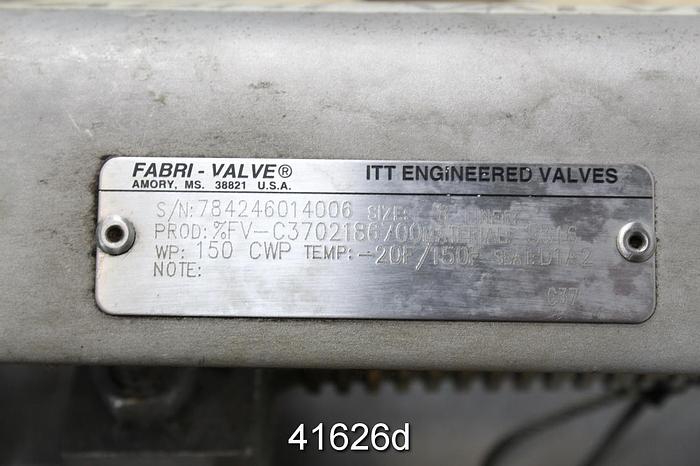 Used Fabri-Valve 8" Hand Operated Knife Gate Valve #41626