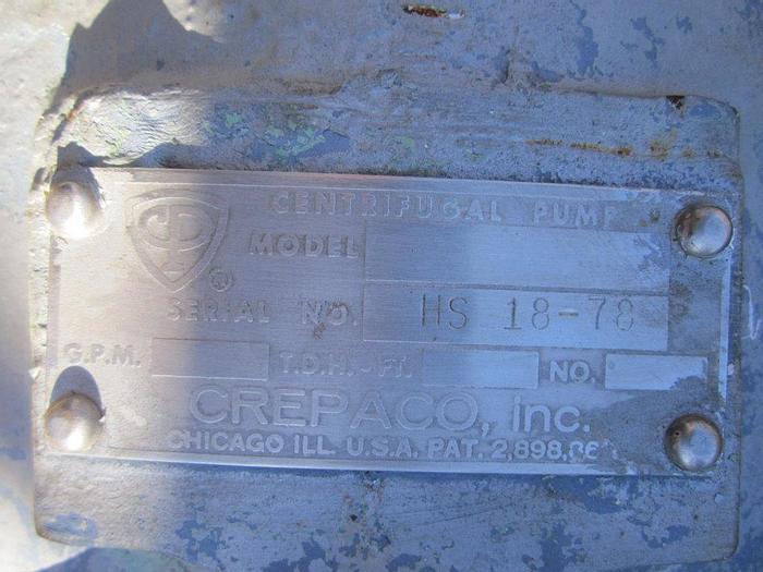 Used Pump, Centrif., 10 HP, S/st, Crepaco (2) #S739634