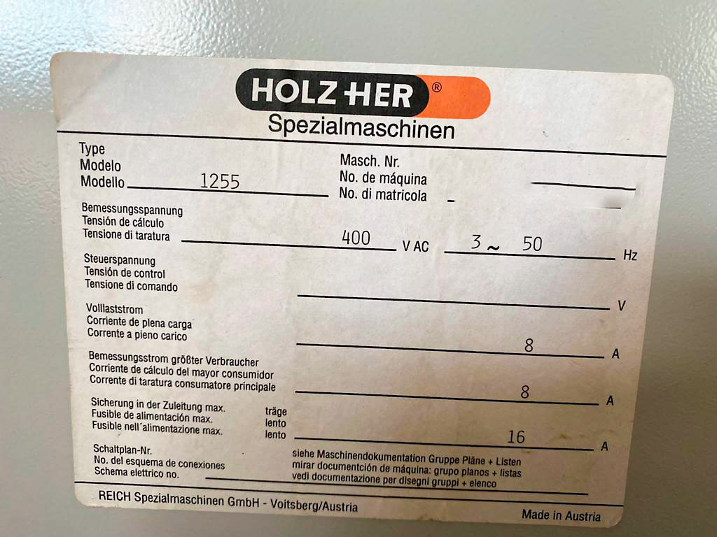 Used Holzher Sector 1255 - Panel saw - 2013