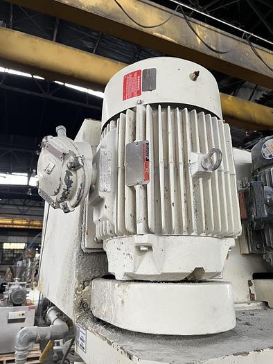 Used 100 GALLON ROSS TRIPLE MOTION MIXER - MODEL PVM-100 - S/S - VACUUM - 2 MIX CANS - WITH DISCHARGE RAM