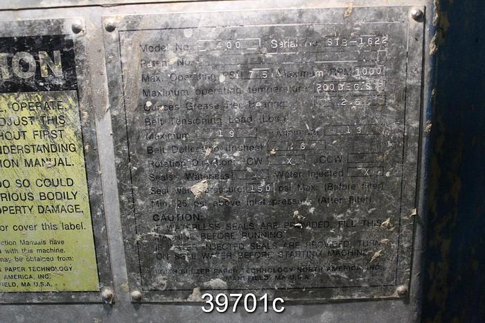 Used Bird 400 Pressure Screen with Gladiator HC Rotor #39701