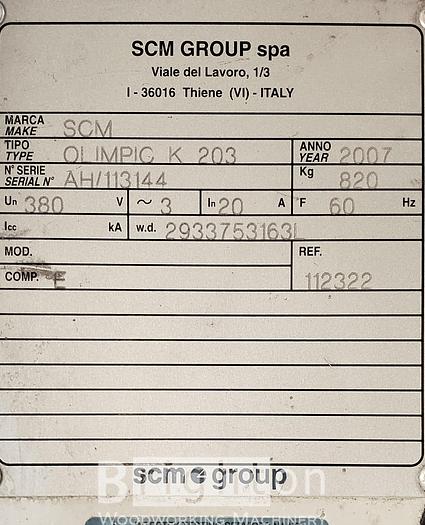 Used 2007 SCM Olimpic K203 Used Edgebander