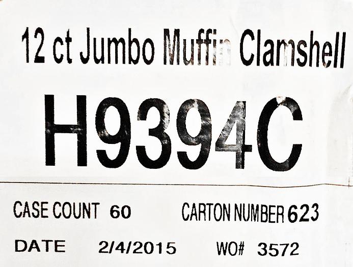 NEW, in-the-box — Commercial Packaging: 12-Count Jumbo Muffin See-Thru Clamshell