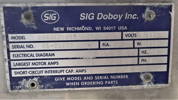 Used Filler, Bag, SIG Pack, Doboy, BaggerBoss, Sealer, Wicketed #S743582