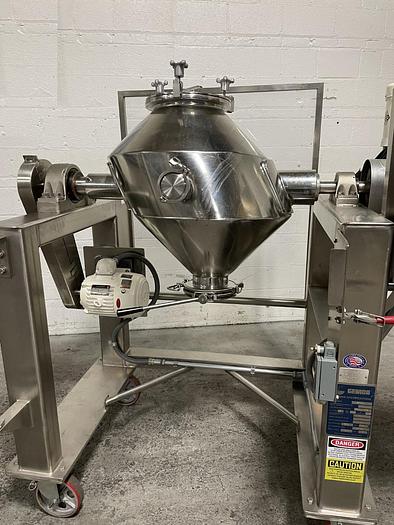 Used 3 CU. FT. GEMCO SLANT CONE BLENDER WITH INTENSIFIER BAR - S/S - 85 LBS/CU. FT.
