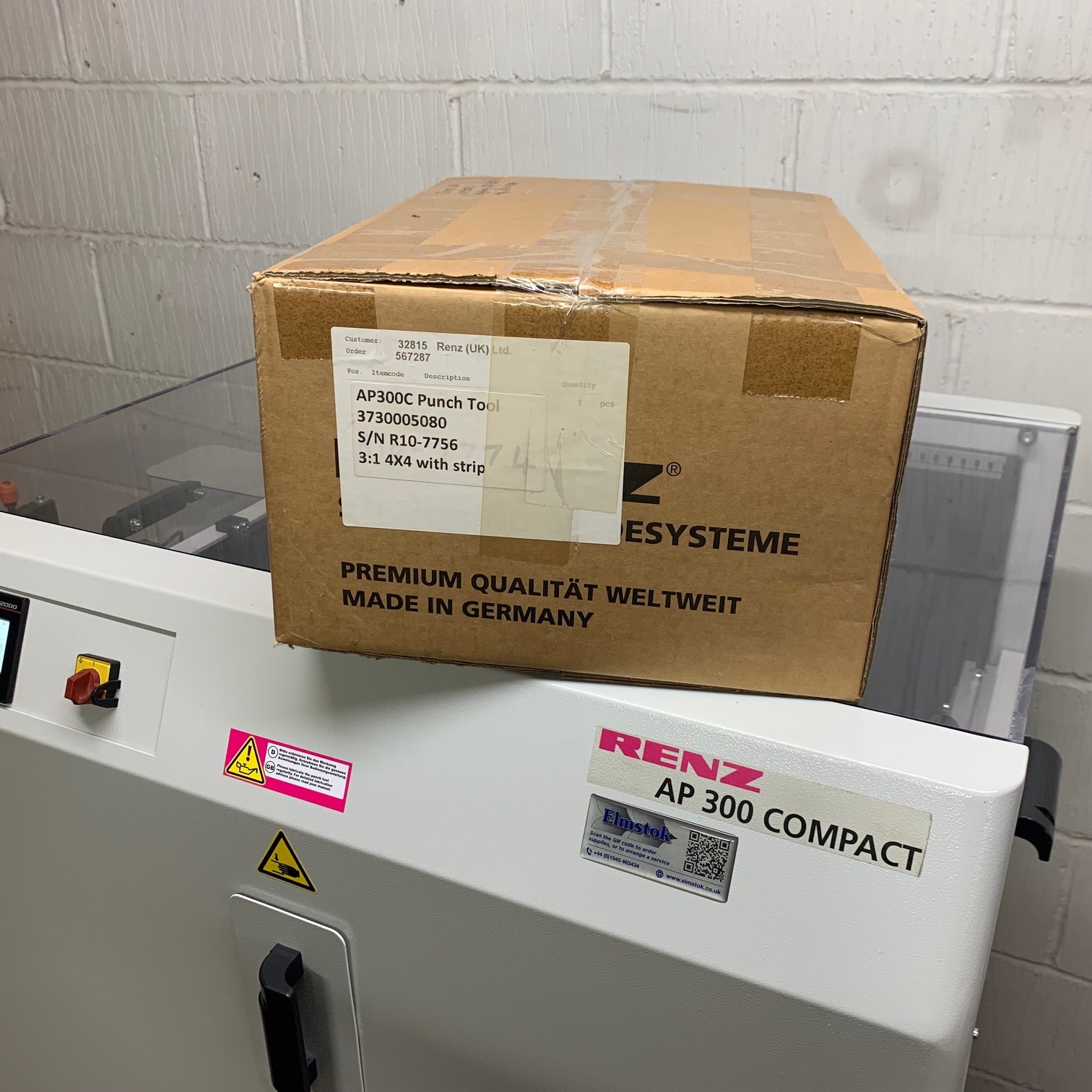 Used Like New, Used Renz AP300 Automatic Docupunch Binding Punch With 3:1 & 2:1 Wire Tool