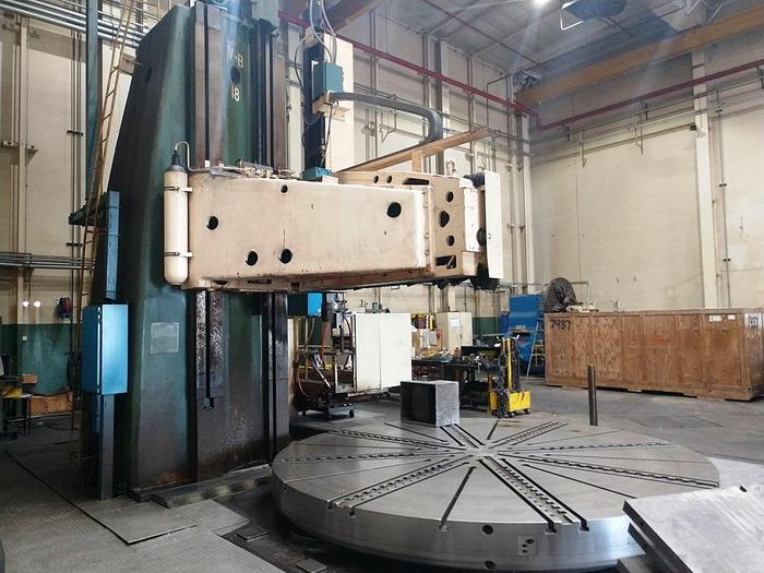 Used O-M CNC Vertical Boring Mill, 295" Swing, 158" Table, 130" H/UR, 100 HP, 50 rpm