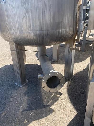 Used 1200 Gallon Vertical Stainless Steel Dearator Vacuum Juice Tank