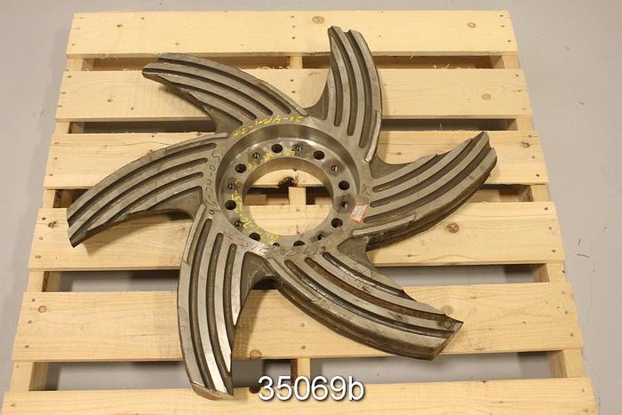 Unused Voith 35HO-206 Pulper Rotor, 6 Vane, 35" Diameter #35069