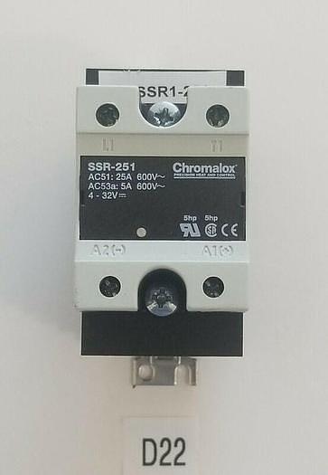 Used *PREOWNED* Chromalox SSR-251 600V 25A Solid State Power Controller Relay