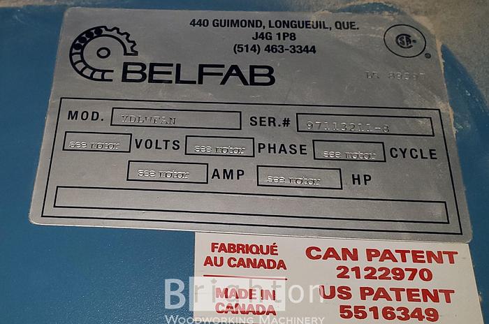 Used Belfab YDLWFAN 5HP Dust Collector