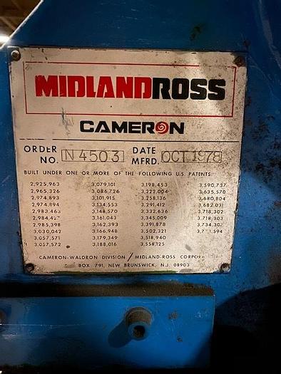 Used 85" (2.15M) CAMERON MDL 458 SLITTER REWINDER SHAFTLESS REWIND