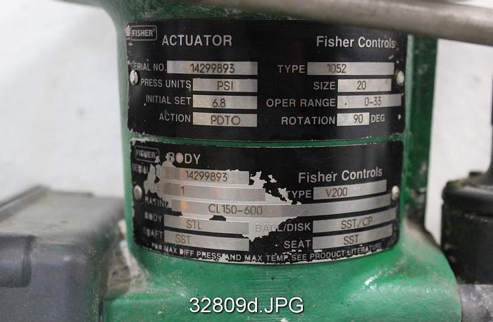 Used Fisher V200 1" Vee Ball Control Valve #32809