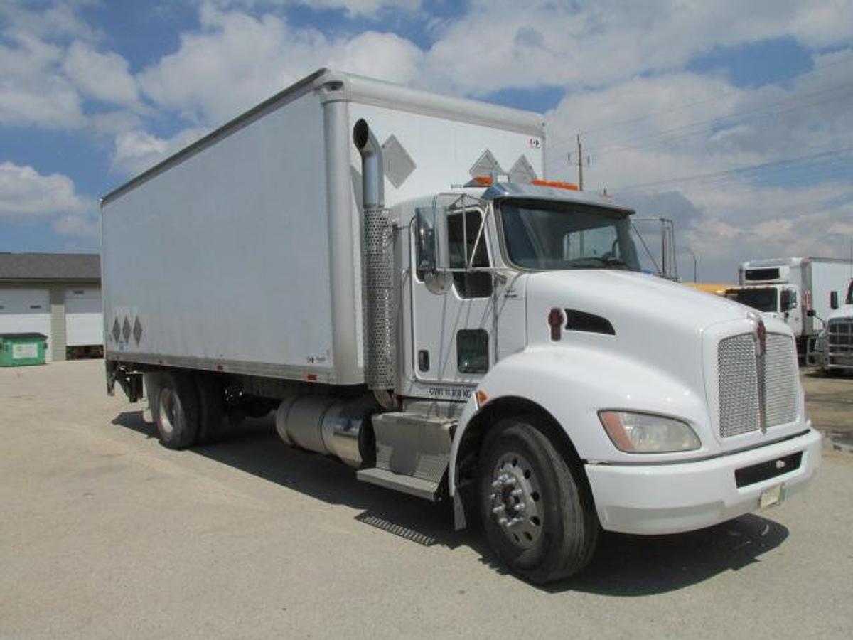Used 2017 Kenworth T 370 with 24 ft Van body with tailgate