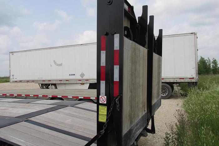 Used 2023 BWS 53 ft step deck equipment trailer with air ramps and air ramp on to kick