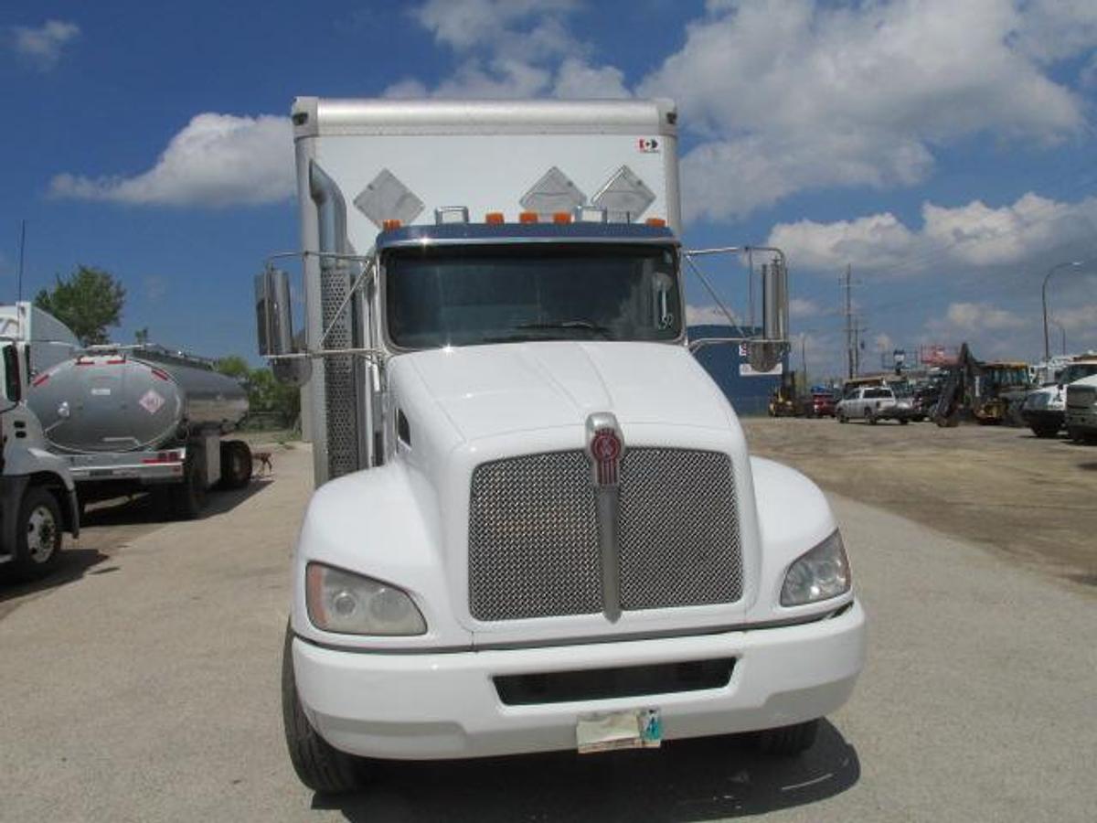 Used 2017 Kenworth T 370 with 24 ft Van body with tailgate