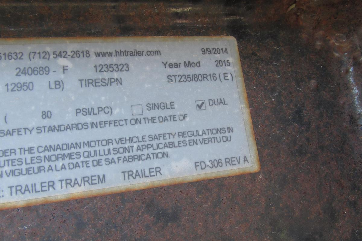 Used 2014 H & H 40 ft tandem double equipment trailer