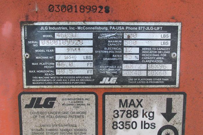 Used 2014 JLG 460 SJ boom lift 46 ft