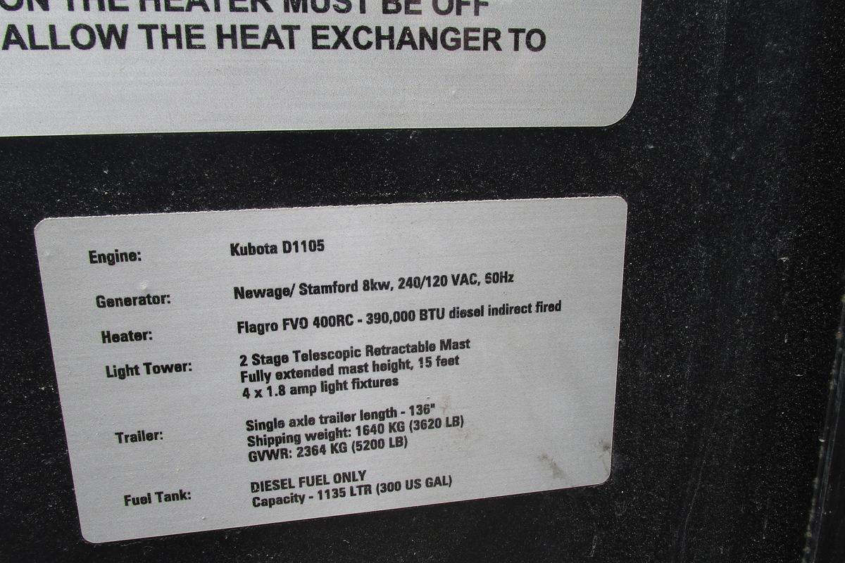 Used 2017 Flagro light tower/ 400,000