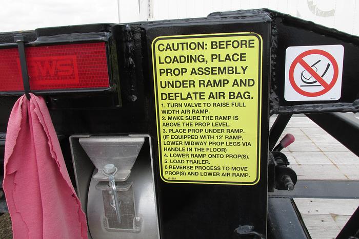 Used 2023 BWS 53 ft step deck equipment trailer with air ramps and air ramp on to kick