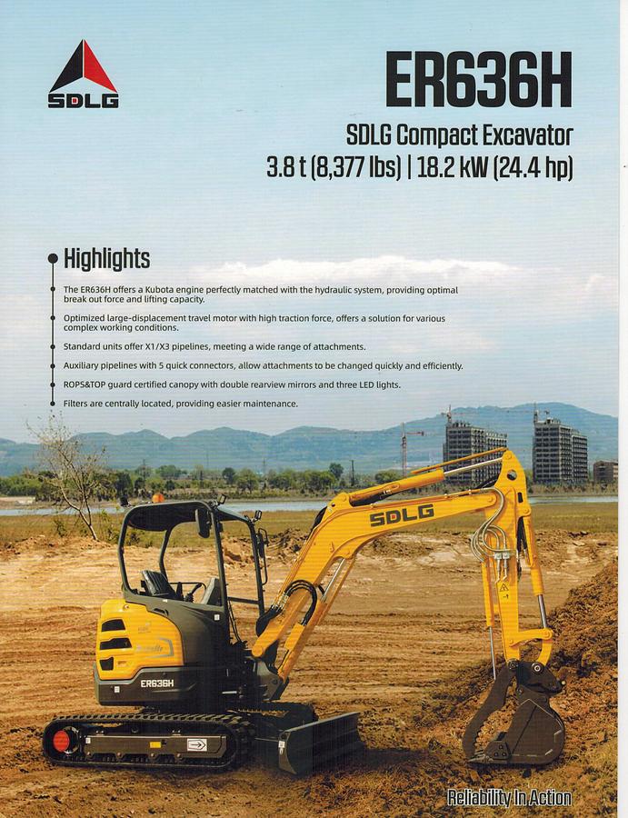 Brand new SDLG ER 636H Mini Excavator 