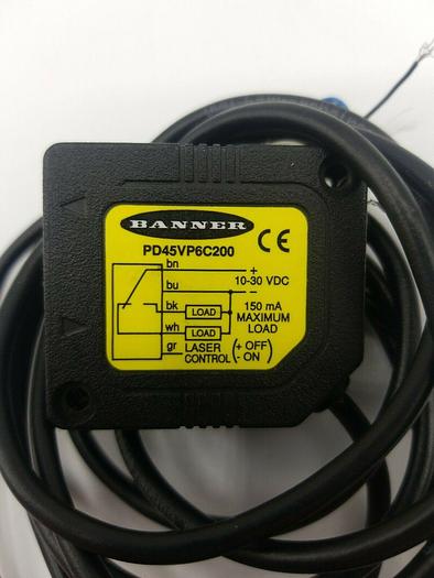 Used BANNER PICODOT CONVERGENT LASER SENSOR PD45VP6C200