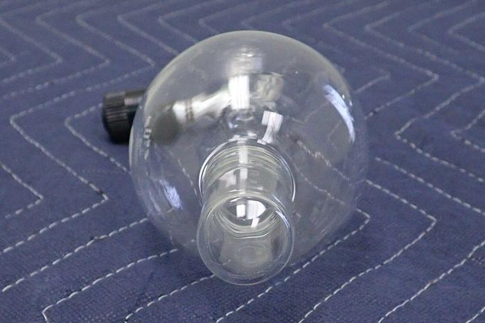 Used Kimax 250ml Glass Round Tube-Bottom Distillation Flask with Adapter / Joint