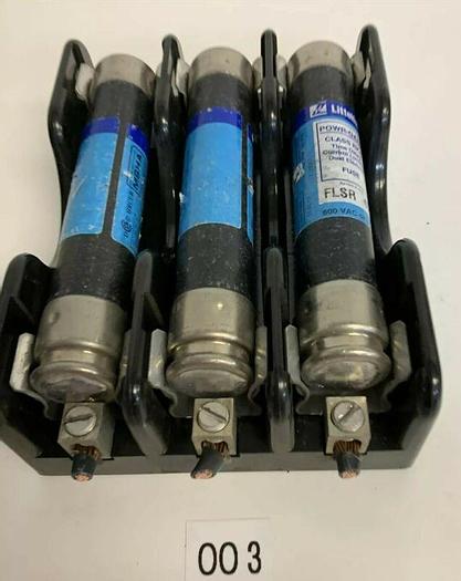 Used LITTELFUSE FLSR40 FUSE FLSR 40 AMP TIME DELAY 600 VOLT(LOT OF 3) W/ HOLDER