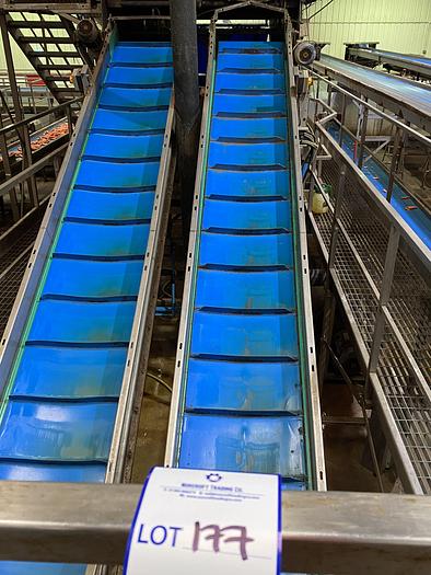 Used Stainless Steel Elevated Conveyor 5m L 0.7m W