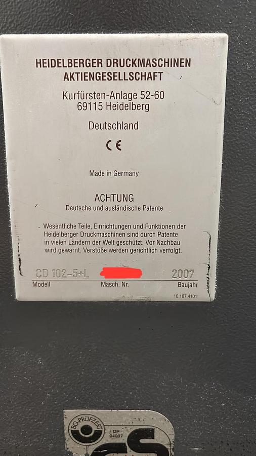Used HEIDELBERG CD 102-5+L