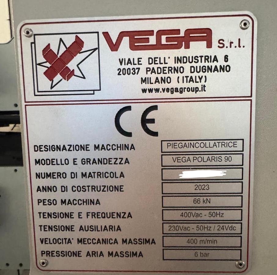 Used FOLDER GLUER VEGA POLARIS 90