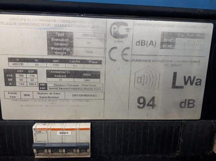 Used SDMO 100kVA