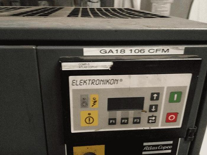 Used 25 HP ATLAS COPCO AIR COMPRESSOR – GA18