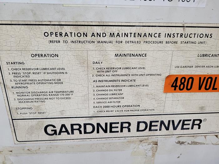 Used 1998 Gardener Denver  800CFM